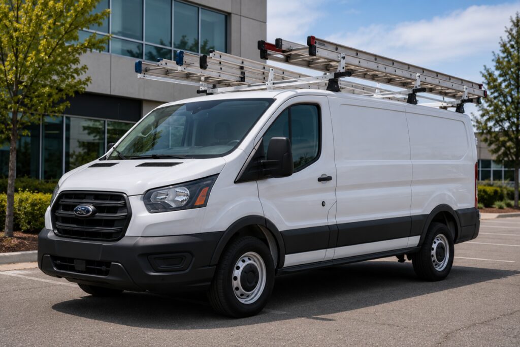 Twin Ladder Racks Installed on a Van